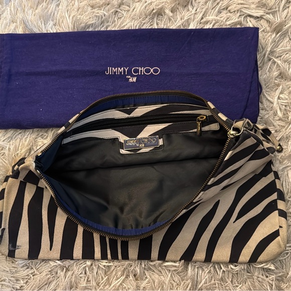 Jimmy Choo Black and Cream Animal Print Clutch - Picture 3 of 3